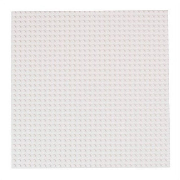 Strictly Briks Classic Baseplates 10" x 10" Stackable Brick Base Plate 100% Compatible with All Major Brands | Baseplate for Building Towers Tables & More | 1 White Baseplate