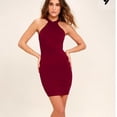 thumbnail image 3 of Lulus Robe Moulante Sexy Sans Manches Rouge Vin Taille TG, 3 of 7