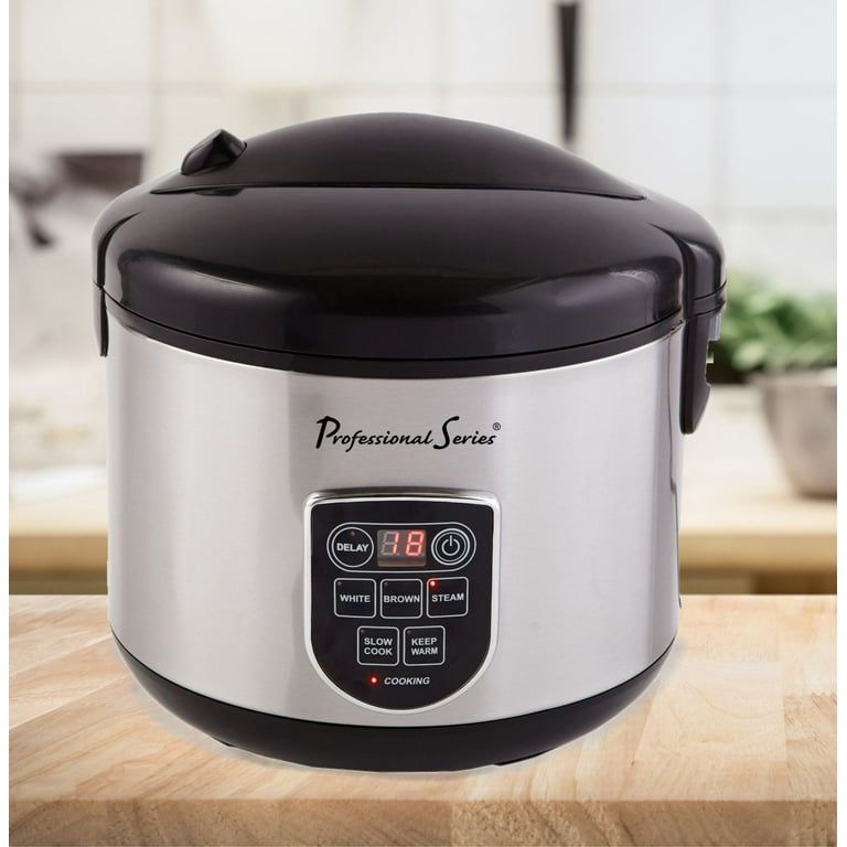 Classic Rice Cooker with Clad Stainless Steel Inner Pot (5 Cups) - Small  Electri