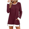 thumbnail image 5 of Bixock Women's Maternity Tops Long Sleeve Shirts Crew Neck Soild Color Loose Casual Pregnant Pullover Tops Soft Comfortable Daily Wear Maternity Clothings, 5 of 6