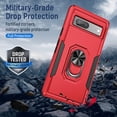 thumbnail image 2 of KOMI pour Google Pixel 7 Pro, Étui avec Protecteur d'Écran, Béquille Anneau Réglable à 360 Intégré, Armure de Protection Militaire Antichoc - Rouge/noir, 2 of 5