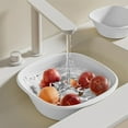 thumbnail image 4 of Yooshoverk Thickened Washbasin Squares Basin Household Large Size Laundry Basin Wash Feet Wash Vegetables Plastic Dormitory Students With Basin White Free Size, 4 of 6