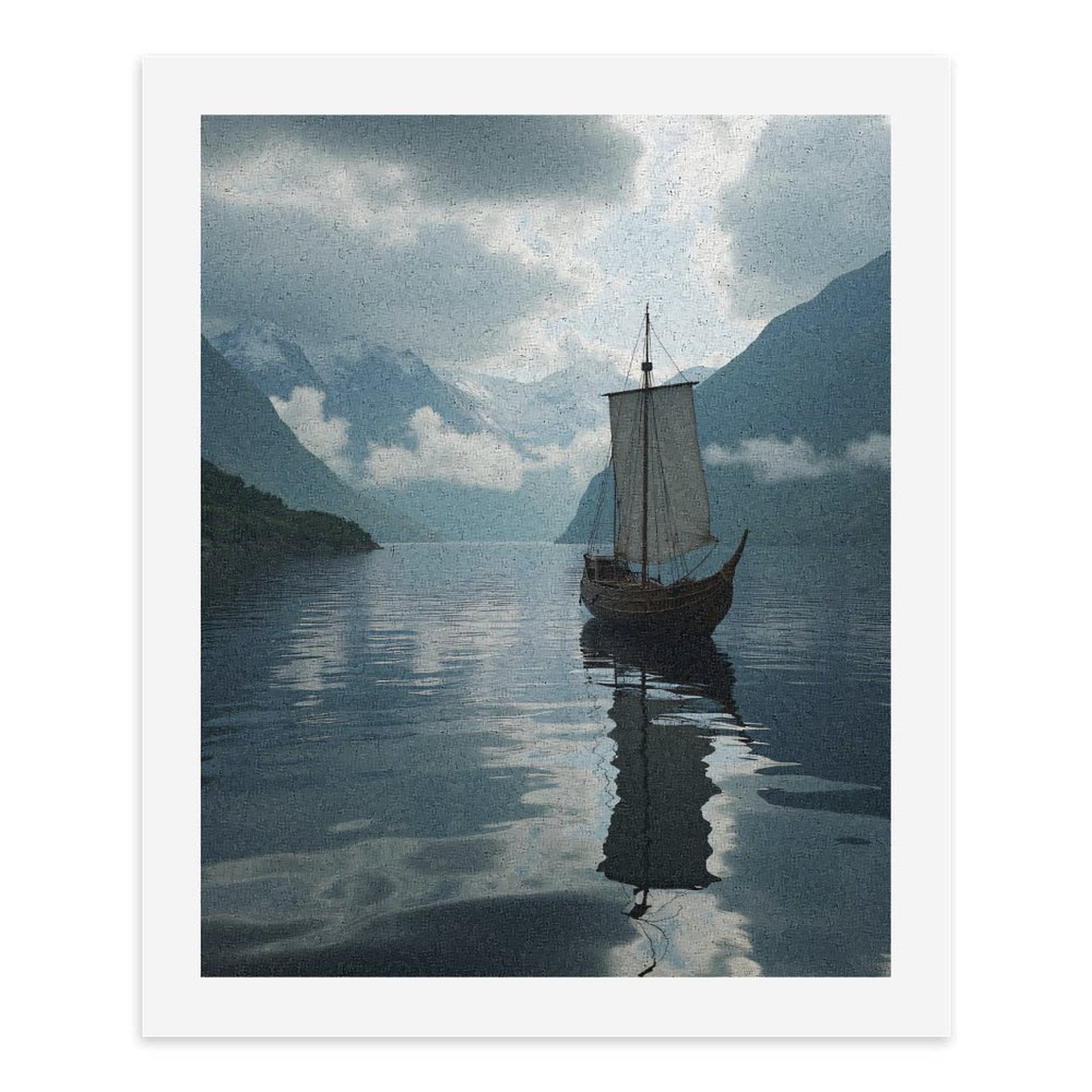 Paint by Numbers Kit for Adults, Viking Ship Tranquil Fjord Reflection Paint by Numbers, Easy Paint by Numbers Kit for Adults Beginner, DIY Adult Paint by Number Kits on Canvas, Home Decor