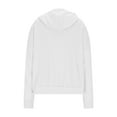 thumbnail image 6 of Ecqkame Women's Waffle Hoodies Lightweight Zip Up Long Sleeve Hooded Casual Jacket Solid Color Comfortable Sweatshirts White L, 6 of 9