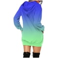 thumbnail image 3 of Women's Hooded Sweatshirt Cotton Long Sleeve Pullover Hoodie Dress Gradient Pockets Lightweight Sweater Top Dress (Large, Blue), 3 of 5