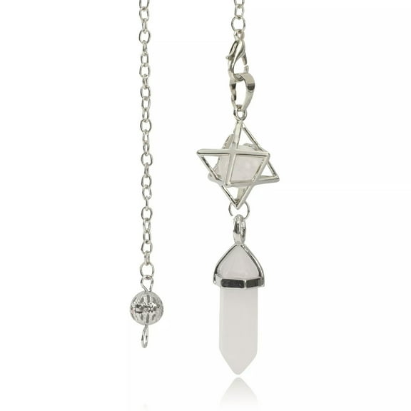 K-KED 5pcs Rock Quartz Hexagonal column Mer-Ka-Ba Pendulum Reiki Healing Amulet Energy