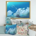 thumbnail image 3 of Designart 'The Sailboat On The Blue Sea Against Summer Clouds Sky' Nautical & Coastal Framed Art Print, 3 of 4