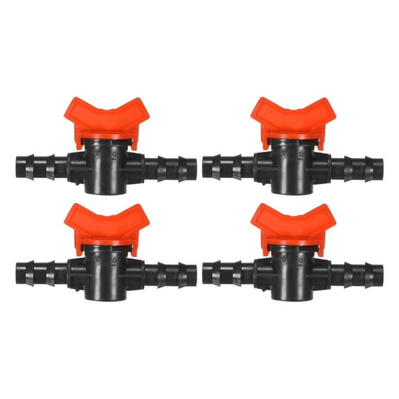 Uxcell 4-Pack Barbed Ball Valve, for 5/8 Inch Drip Tubing Plastic In-Line Ball Valve Shut-Off Switch