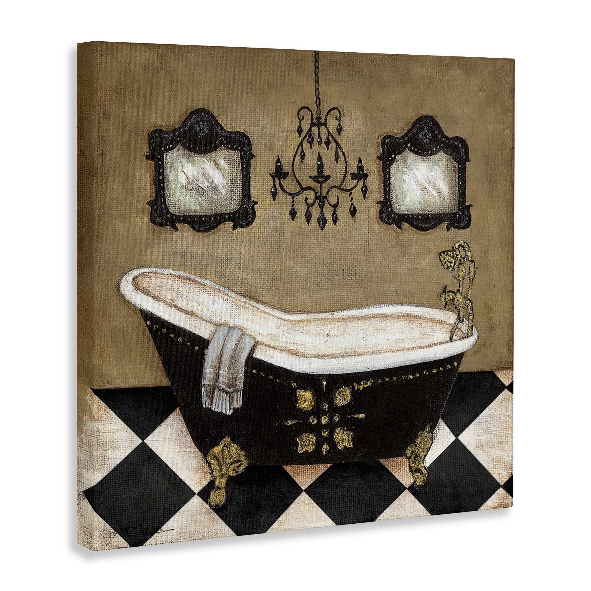 Stupell Industries Elegant Vintage Bathtub Canvas Wall Art, design by Janet Tava