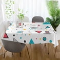 thumbnail image 3 of Yayeee Tablecloths 60" x 90" Rectangle Wrinkle Resistant Party Table Cover, Red Simple Shapes, 3 of 8