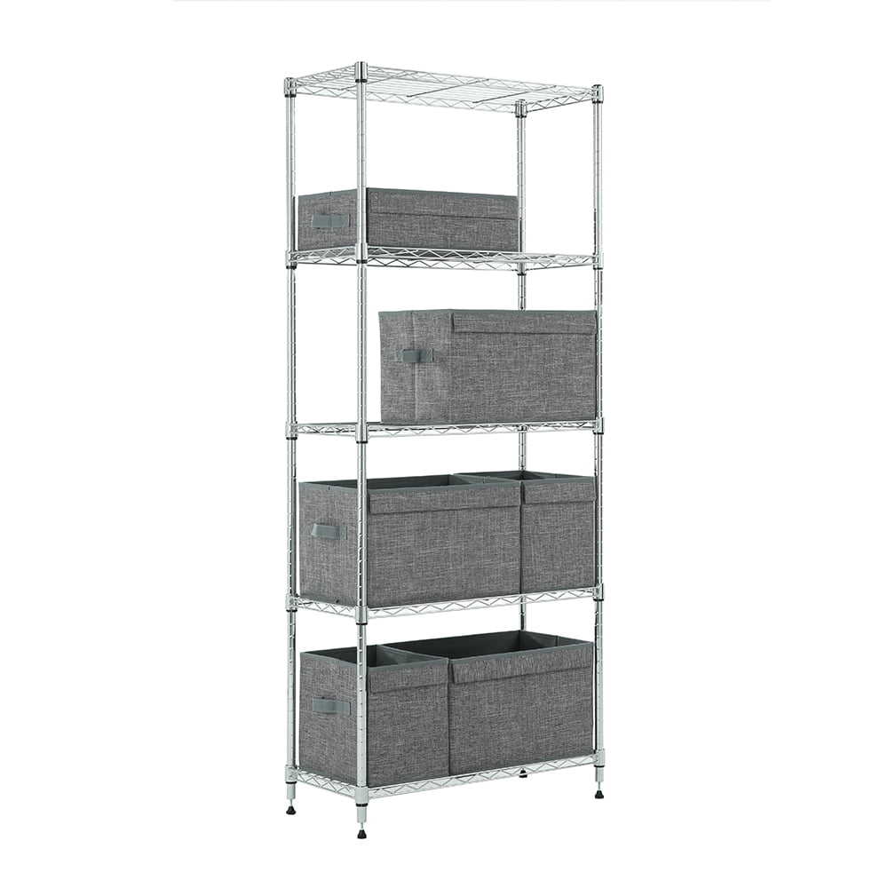 5 tier chrome shelving 11.8x25.6x59in