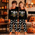 thumbnail image 3 of Halloween Pajamsa Sets Skeleton Print Home Wear Outfits Set 2pcs Long Sleeve Top Matching Pants Cozy Fall Winter Sleepwear, 3 of 8