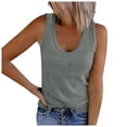 thumbnail image 1 of Daznico Women's Sleeveless Scoop Neck Ribbed Knit Tank Top, Fitted Basic Tight Shirt,Size 2XL, 1 of 5