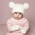 thumbnail image 2 of TAIAOJING Toddler Warm Caps Girl Boy Hooded Winter Scarf Kid Hat Cap Scarf Knit Baby Care Classic Child Daliywear 3-18 Months, 2 of 4