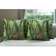 thumbnail image 6 of Ambesonne Forest Throw Pillow Cover 4 Pack, Entrance to Wilderness, 20", Green Brown, 6 of 7