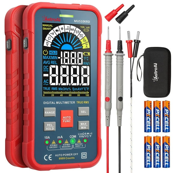 AstroAI 10000 Counts Digital Multimeter，TRMS Smart Tester, LCD Color Screen Voltmeter