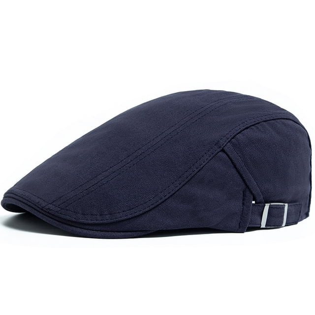 Gorra plana ajustable para hombre en algodón azul marino o vaquero