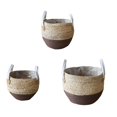 thumbnail image 5 of Cesta de almacenamiento tejida duradera Caja de almacenamiento de escritorio Snack Toy Caja de almacenamiento de paja Maceta Ropa Jamón, 5 of 5
