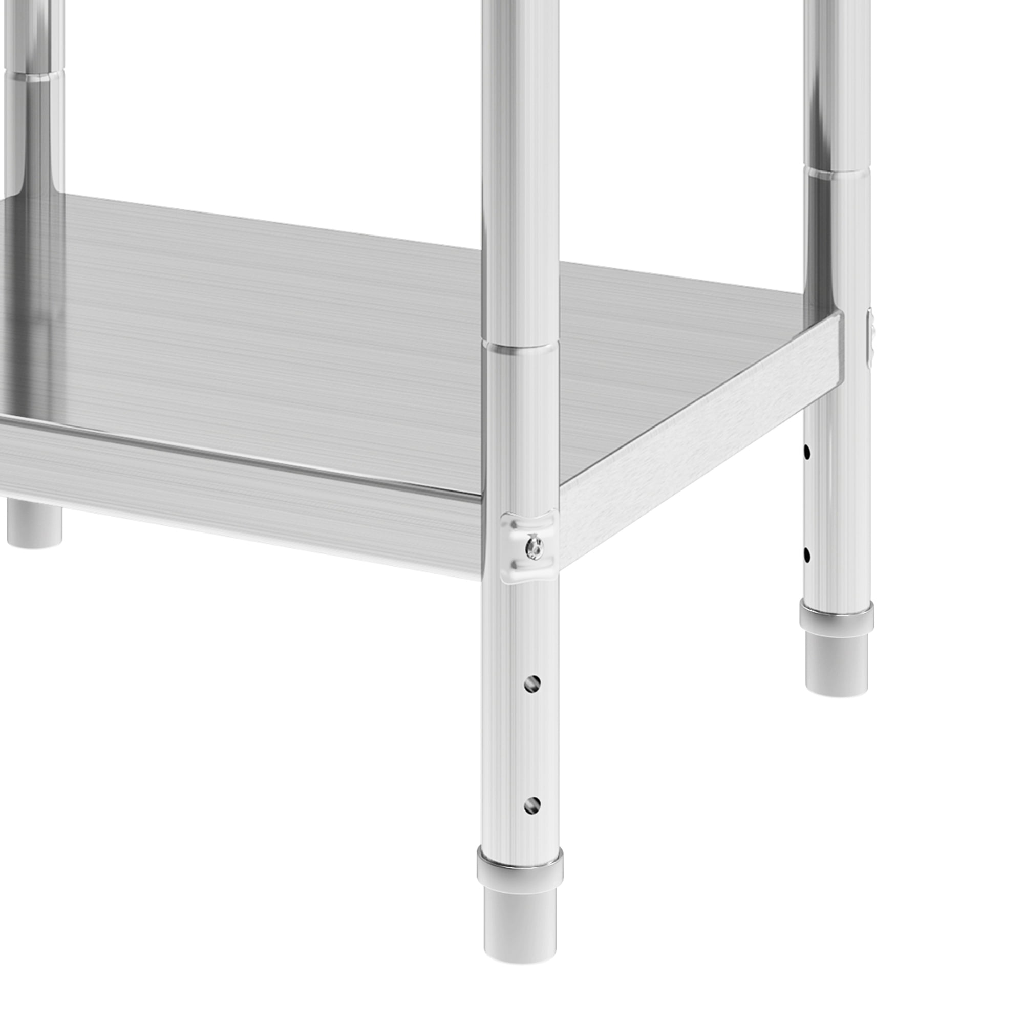 Uforic 30" x 24" Wide Stainless Steel Adjustable Work Table for Home Kitchen, Restaurant, Garage, Warehouse, and Outdoor Use