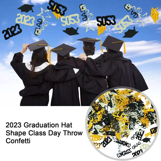 YAOMOBB Grad Party Sequins Sparkling Bronzed Party Confetti 15g Pack for High School or College Graduation Celebration