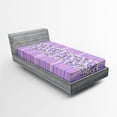 thumbnail image 1 of Ambesonne Flowers Fitted Sheet, Floral Ornate and Stripes, Twin XL Size, Salmon and Multicolor, 1 of 2