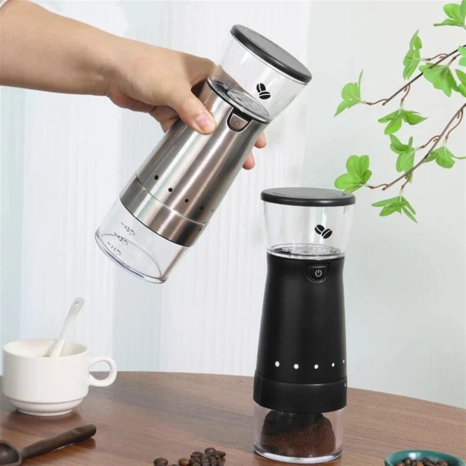 New Electric Coffee Grinder USB Rechargeable Stainless Steel Manual Coffee Mill Machine Bean Grinders Kitchen Accessories ,Friendly Design