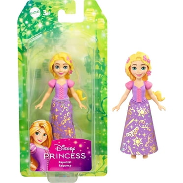 Disney Princess Rapunzel Posable Small Doll in Shiny Outfit with Removable Skirt, Inspired by Movie