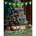 thumbnail image 5 of St Patricks Day Decorations, St Patricks Day Tree Skirt Shamrock Three-Leaf Clover Gold Coins, St Patricks Day Ornaments for Tree, Green Buffalo Plaid Tree Skirt Lucky Cover for Spring Holiday (36 in), 5 of 6