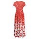 thumbnail image 5 of Puntoco Vestido Casual Estampado De Manga Corta Con Cuello Redondo Para Mujer Rojo Xl,Regalos Para Mujer Joven, 5 of 5