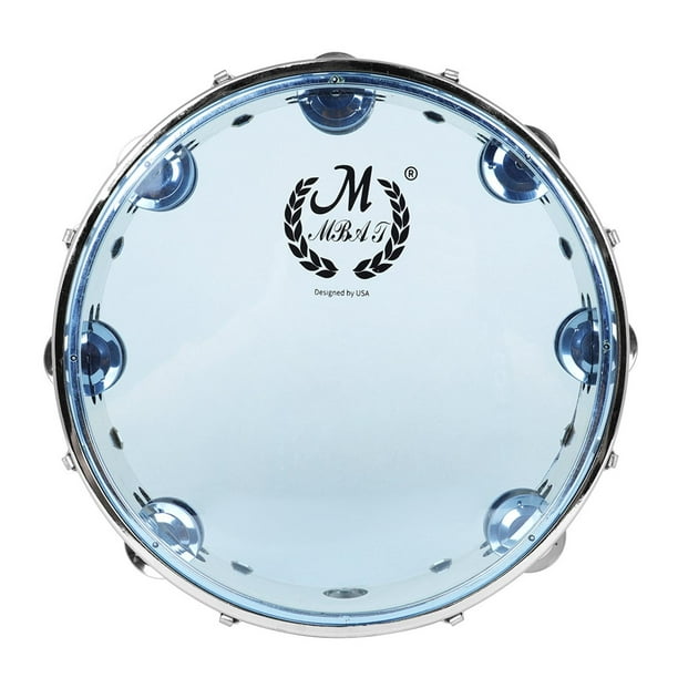 Pandereta de percusión Doble perfecl Tambor de mano musical para hogar Niños 8 pulgadas azul