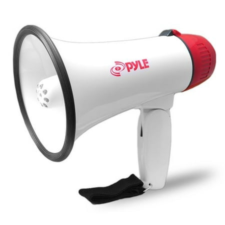 Pylehome Professional Megaphone / Bullhorn With Siren & Led Lights - 30 W Amplifier - White (pmp37led)