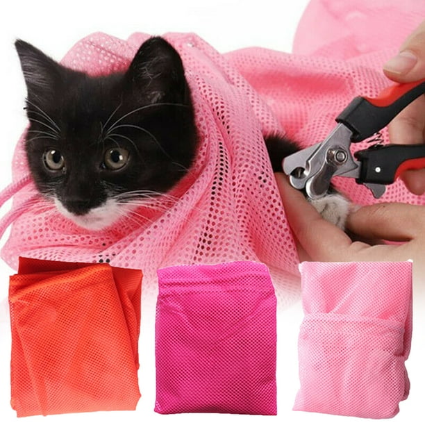 Cdar Adjustable Mesh Cat Grooming Bath Bag Cats Washing Bags For Pet