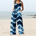 thumbnail image 2 of Dyegold Jumpsuits for Women Casual, Women Jumpsuits Summer Floral Print Tie Dye Fashion Baggy Loose Playsuit Overalls Sleeveless ​Square Neck ​Rompers, 2 of 5