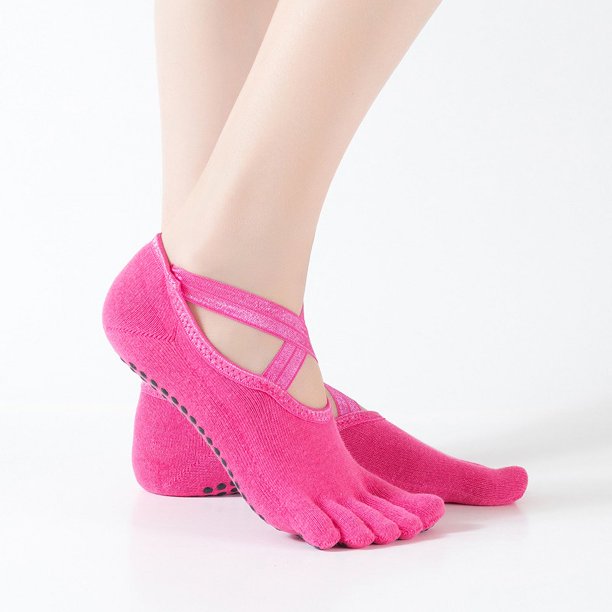 Calcetines de algodón antideslizantes, calcetines deportivos dispensadores, calcetines de yoga, calcetines de ballet sin espalda, calcetines de cinco dedos