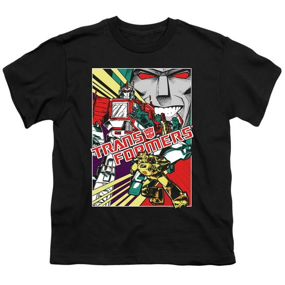 Transformers Comic Poster S/S Youth 18/1 T-Shirt Black