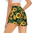 thumbnail image 3 of Xecao's Sunflower 1 for a double-layer running short for women, perfect for gym, tennis, and more, featuring a convenient pocket., 3 of 9