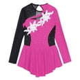 thumbnail image 4 of Xnihocha Kids Girls Sequins Floral Gymnastics Leotard Figure Ice Skating Dress Dance wear Hot Pink 8, 4 of 7