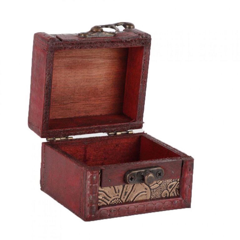 Mgaxyff Storage Box, Small Item Container,Mini Vintage Handcraft Wooden  Jewelry Box Container Ring Earring Storage Holder