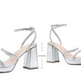 thumbnail image 5 of BURUDANI Women's Platform Strappy Heels Open Toe Ankle Strap Square Party Sandals Y2K Dress Shoes, 5 of 5