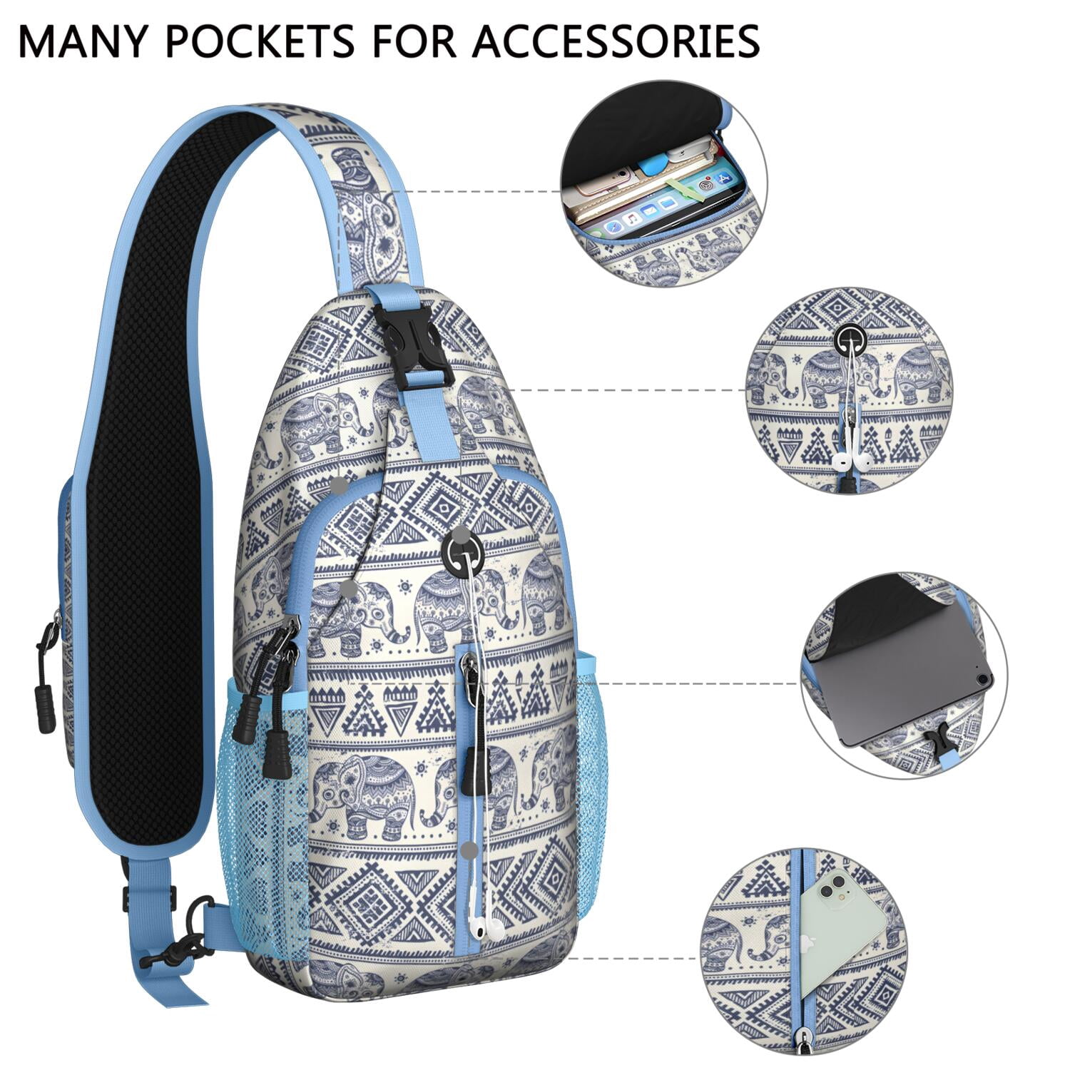 Delicate Butterfly and Floral Design Shoulder Bag – Artistic Print, Adjustable Strap, Durable Stitching – Garden Style Daypack