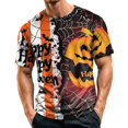 thumbnail image 2 of Halloween Shirts for Men Witch Hat Pumpkin Print Short Sleeve Scary T-Shirt Skeleton Graphic Crew Neck Casual Cute Tees S, 2 of 6