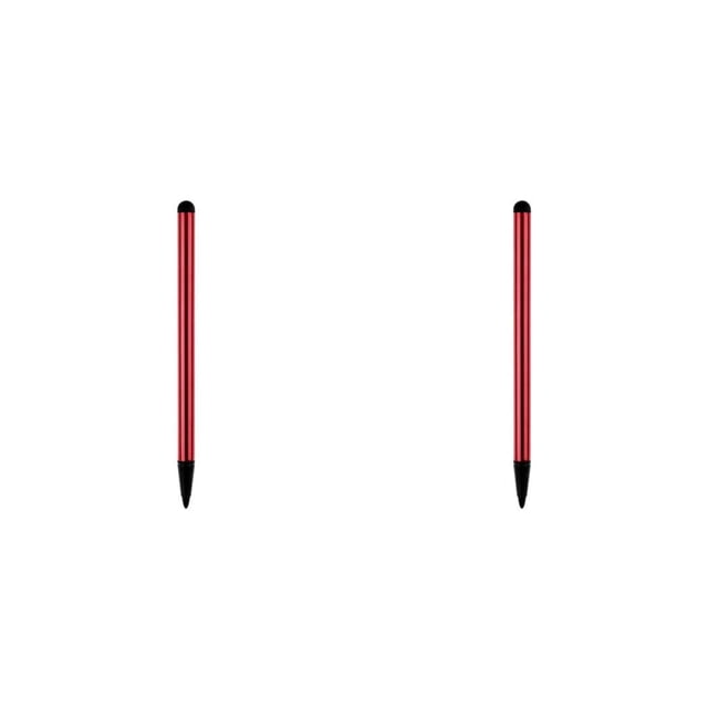 Bolígrafo capacitivo Methold de aleación de aluminio resistivo punta dura Lápiz Stylus Pen a prueba de herrumbre antideslizante Rojo 2piezas