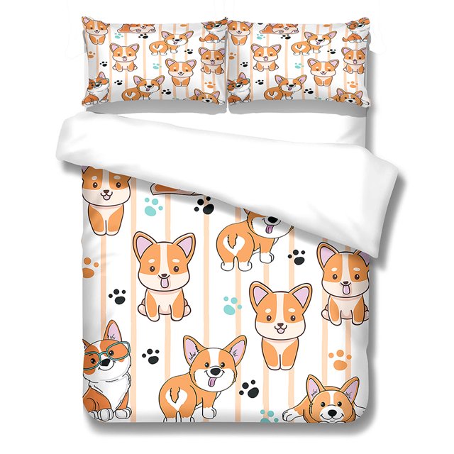 Conjunto de edredones Dog Themed Duvet Funds Almohada Shams Dormitorio Dormoons Distribuido Conjuntos de ropa de cama para primavera verano otoño invierno l lyshdw2109250005 3 piezas sidaley HA012372-05