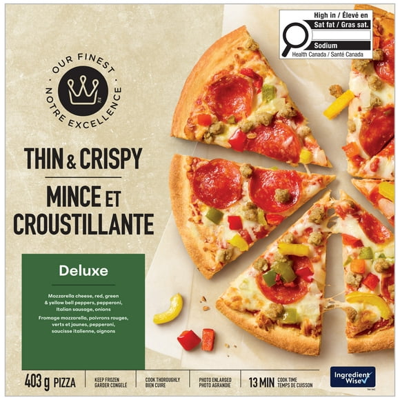 Our Finest Thin & Crispy Deluxe Pizza, 403 g