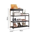 thumbnail image 6 of 4-Tier Free Standing Shoe Rack, 24.8 in Shoe Shelf, Entryway Shoe Organizer Storage Cabinet, with 3 Fabric Shelves and Storage Top for Bags or Shoes, Black, 6 of 9