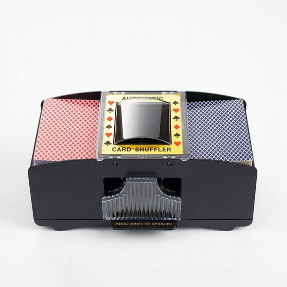 Opspring Card Shuffler 4 Deck, Automatic Electric Playing Card Shuffler, Battery Operated Poker UNO Shuffling Machine, for Family Party Games