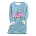 thumbnail image 2 of Meihcang Chandails en Molleton en Polaire pour Femmes Grande Taille Graphique Arbre de Noël Col Rond Chandail Chaud d'Hiver Doublé Sherpa, 2 of 4
