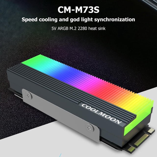 COOLMOON CM-M2A M.2 SSD Disipador de calor Enfriador 2280 ARGB Radiador de disco de estado sólido