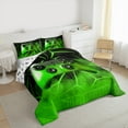 thumbnail image 3 of Castle Fairy Kids Teens Boys Gradient Video Game Full Size Comforter Sets 3-Piece,Abstract Ombre Gamepads Bedding Comforter Set,Geometric Plaid Grid Lightweight Bedding Sets,Super Cozy Room Decor, 3 of 8