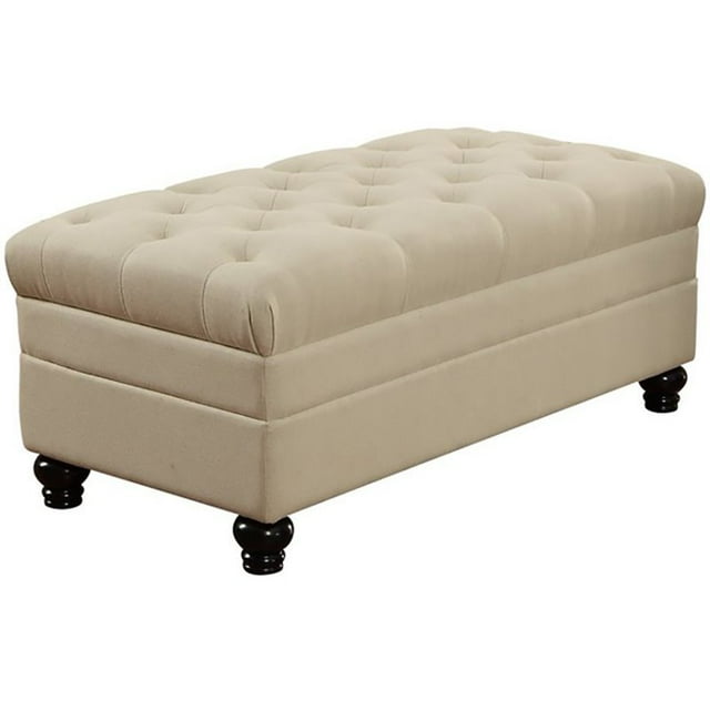 Bowery Hill Pouf Contemporain Touffeté en Flocons d'Avoine